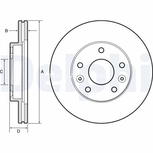 Set discuri frână DELPHI (2 buc.) ,față,  pentru: DACIA DUSTER, DUSTER/SUV; NISSAN TERRANO; RENAULT DUSTER, KAPTUR, MEGANE IV 1.0-2.0 04.10-