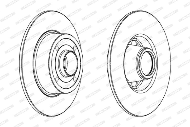 Disc frână FERODO, spate, (fără inel ABS) se potrivește: DACIA SANDERO II; NISSAN NOTE; RENAULT CLIO III, CLIO III/HATCHBACK, MEGANE I 1.2-2.0 03.99-