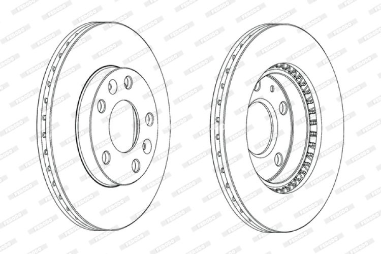 Set discuri frână FERODO (2 buc.) față, se potrivește: DACIA DUSTER, DUSTER/SUV; RENAULT DUSTER, KAPTUR, MEGANE IV 1.0-1.6LPG 04.10-