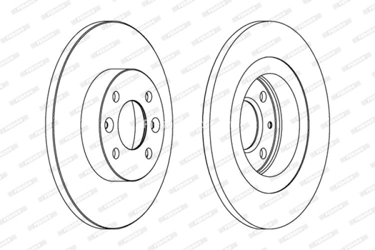 Set discuri frână FERODO (2 buc.) față, se potrivește: DACIA LOGAN, LOGAN EXPRESS, LOGAN II, LOGAN MCV, SANDERO, SANDERO II; RENAULT LOGAN I, SANDERO/STEPWAY I 1.0-1.6LPG 05.96-