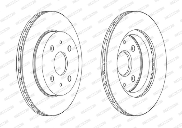 Set discuri frână FERODO (2 buc.) față, se potrivește: DACIA SANDERO; DAIHATSU COPEN, CUORE VII, MATERIA, SIRION, YRV; SUBARU JUSTY IV 0.7-1.6 07.02-