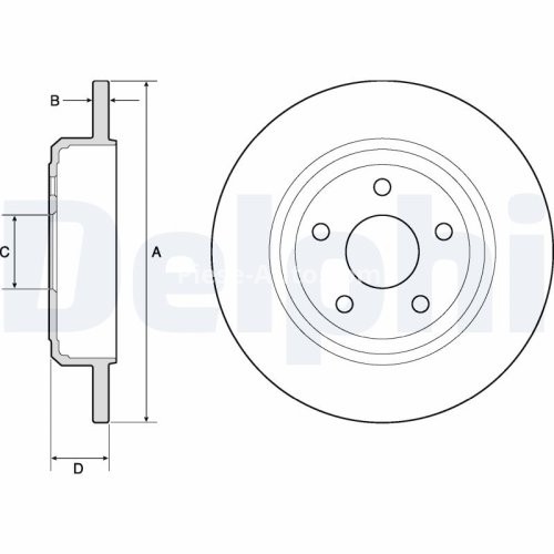 Set discuri frână DELPHI spate  (frine nu intarite) pentru: DODGE DURANGO; JEEP GRAND CHEROKEE, GRAND CHEROKEE IV 3.0D-5.7 11.10-