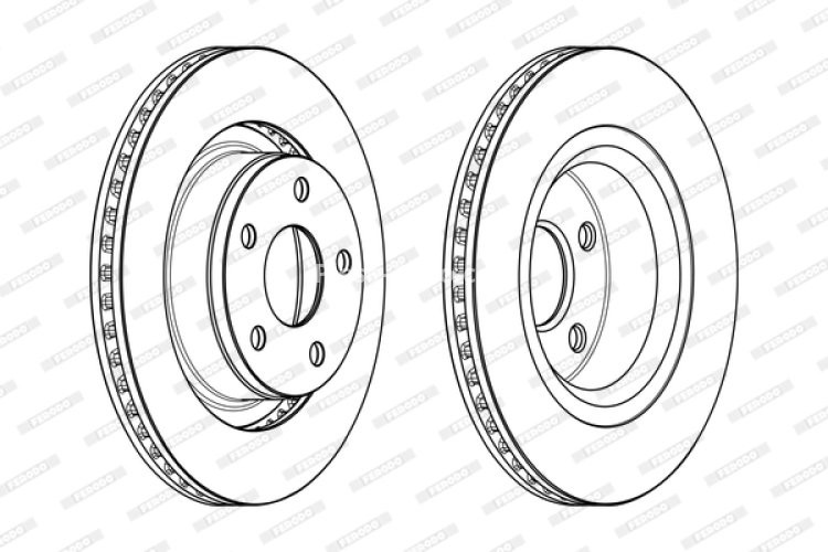Disc frână FERODO, față, se potrivește: DODGE NITRO; JEEP CHEROKEE, COMPASS 2.4-4.0 08.06-