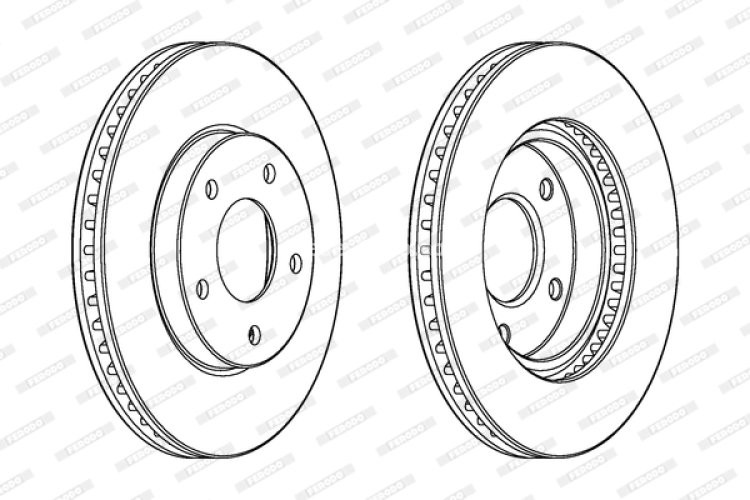 Set discuri frână FERODO (2 buc.) față, se potrivește: DODGE CALIBER; MITSUBISHI ECLIPSE IV, GALANT IX, LANCER VII, LANCER VIII, SPACE, SPACE RUNNER 1.3-2.4 10.98-