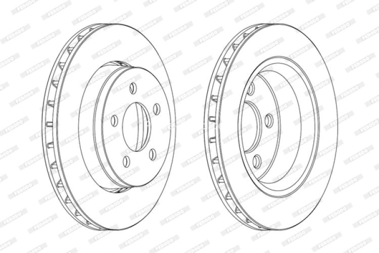 Set discuri frână FERODO (2 buc.) față, se potrivește: DODGE NITRO, RAM 1500, RAM 2500; JEEP CHEROKEE, COMPASS 2.4-8.0 01.93-