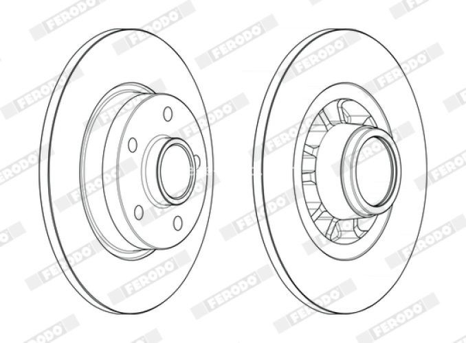 Disc frână FERODO, spate, se potrivește: FIAT TALENTO; NISSAN NV300; OPEL VIVARO B; RENAULT TRAFIC III 1.6D/2.0D 05.14-