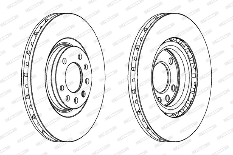 Set discuri frână FERODO (2 buc.) față, se potrivește: FIAT CROMA 1.9D/2.4D 06.05-12.11