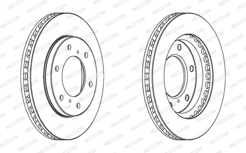 Set discuri frână FERODO (2 buc.) față, se potrivește: FIAT FULLBACK; MITSUBISHI L200 / TRITON, PAJERO SPORT II 2.4D-3.5 11.05-