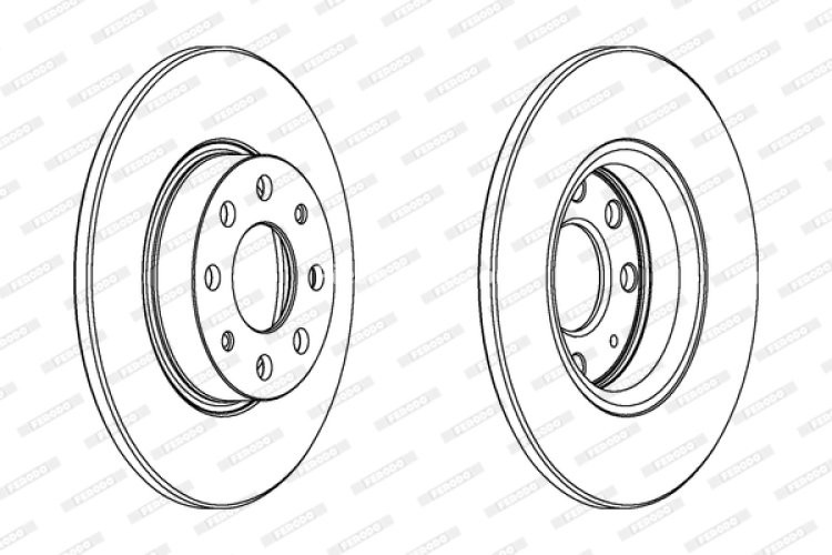 Set discuri frână FERODO (2 buc.) față, se potrivește: FIAT GRANDE PUNTO; OPEL CORSA D 1.0/1.4 06.05-12.15