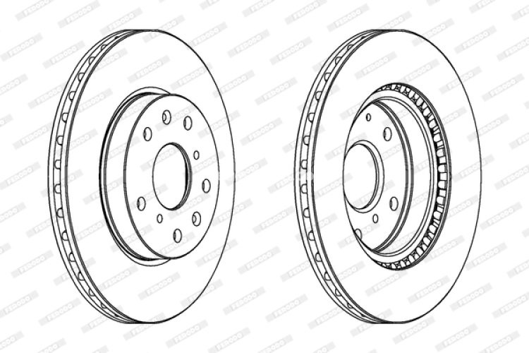 Set discuri frână FERODO (2 buc.) față, se potrivește: FIAT SEDICI; SUZUKI SX4, VITARA 1.4-2.0D 06.06-