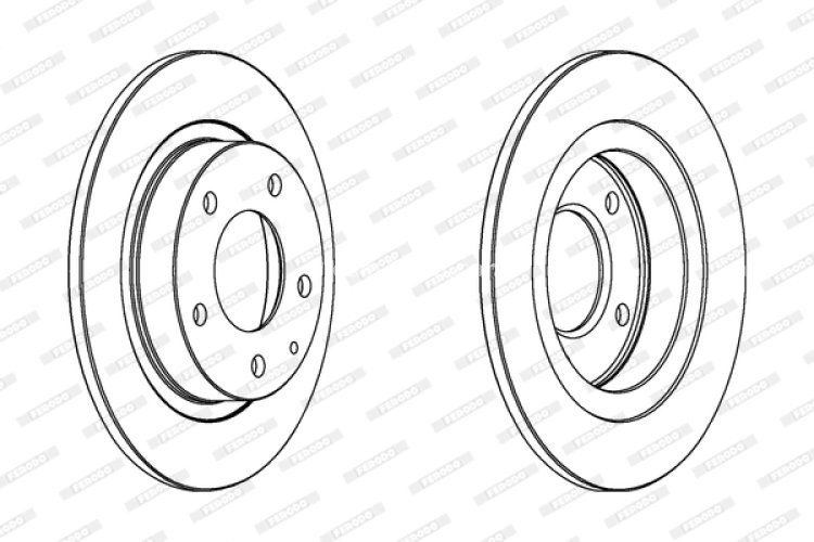 Set discuri frână FERODO (2 buc.) spate, se potrivește: FIAT SIENA; FORD USA PROBE II; MAZDA 626 IV, 626 V, MX-6, PREMACY, XEDOS 6 1.3D-2.5 08.91-12.09