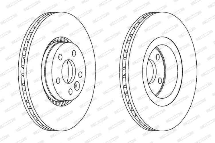 Disc frână FERODO, față, se potrivește: VOLVO S60 II, S80 II, V60 I, V70 II, V70 III, V70 III/KOMBI, XC70 II; FORD GALAXY II, S-MAX; LAND ROVER FREELANDER 2 1.5-4.4 04.05-12.18