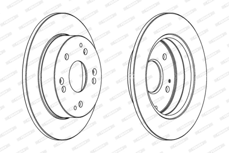 Set discuri frână FERODO (2 buc.) spate, se potrivește: HONDA CIVIC VII, INTEGRA 1.4-2.0 11.00-