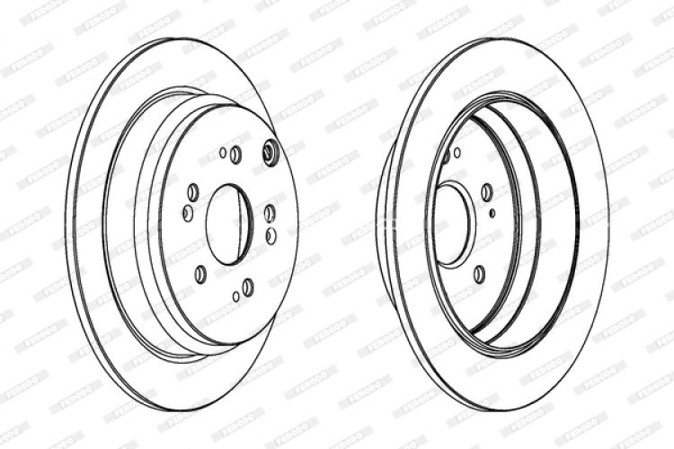 Set discuri frână FERODO (2 buc.) spate, se potrivește: HONDA CR-V II, CR-V III, CR-V IV 1.6D-2.4 02.05-