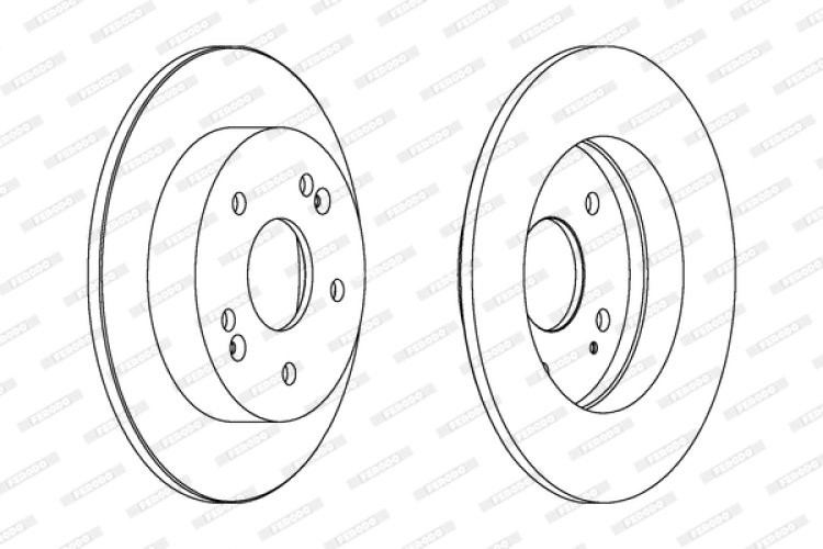 Set discuri frână FERODO (2 buc.) spate, se potrivește: HONDA PRELUDE V 2.2 10.96-12.01