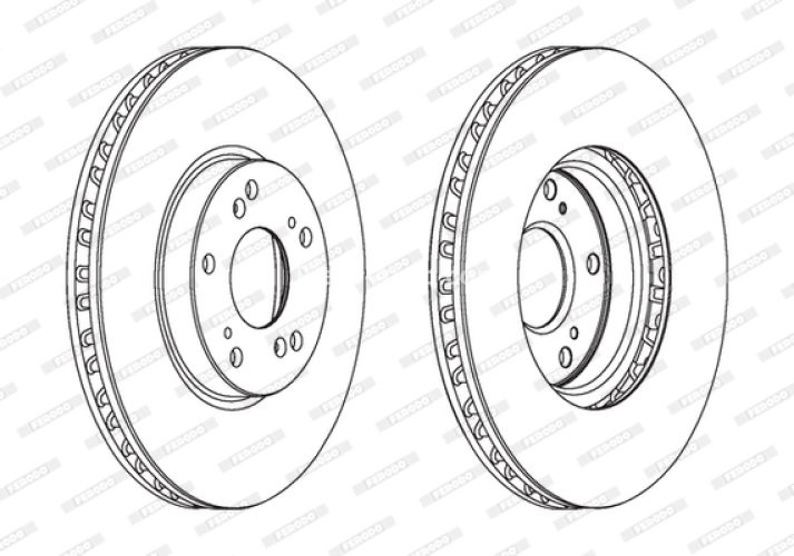 Set discuri frână FERODO (2 buc.) față, se potrivește: HONDA ACCORD VIII 2.0/2.2D/2.4 06.08-