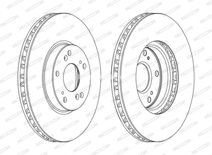 Set discuri frână FERODO (2 buc.) față, se potrivește: HONDA ACCORD VIII 2.0/2.2D/2.4 06.08-