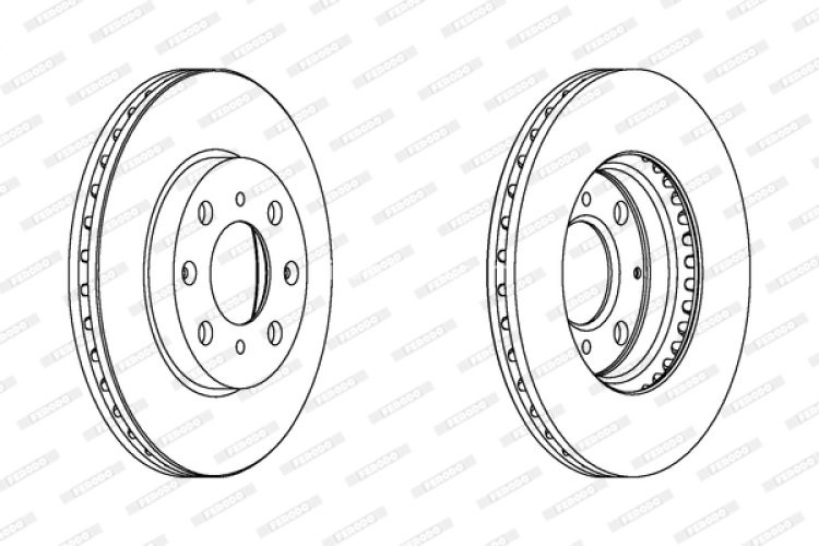 Set discuri frână FERODO (2 buc.) față, se potrivește: HONDA CAPA, CITY IV, JAZZ II, LOGO 1.2/1.3/1.5 04.98-07.08