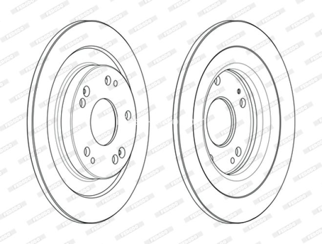 Set discuri frână FERODO (2 buc.) spate, se potrivește: HONDA CIVIC IX 1.4-2.2D 02.12-12.16