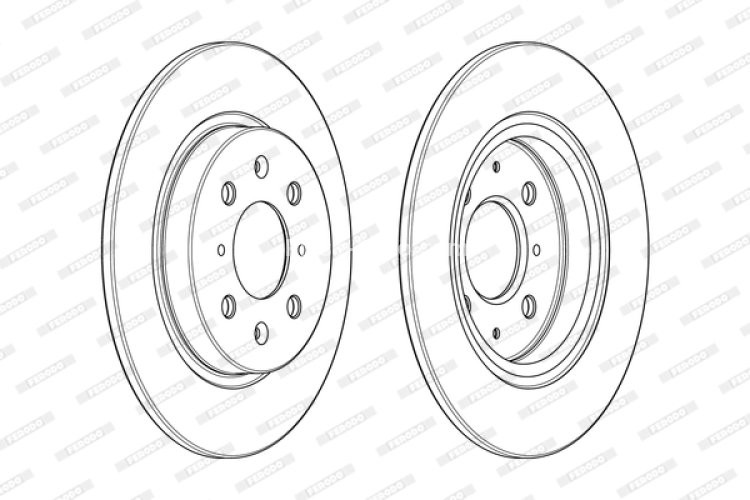 Set discuri frână FERODO (2 buc.) spate, se potrivește: HONDA INSIGHT, JAZZ III 1.3H 04.09-