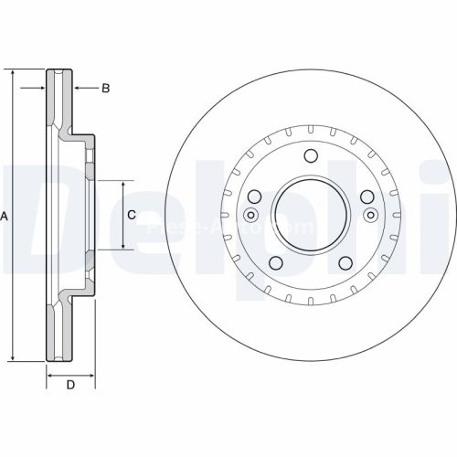 Set discuri frână DELPHI (2 buc.) ,față,  pentru: HYUNDAI CRETA, ELANTRA V, ELANTRA VI, I30, KONA, KONA/SUV, VELOSTER; KIA CEE'D, CEED, PRO CEE'D 1.0-2.0 09.10-