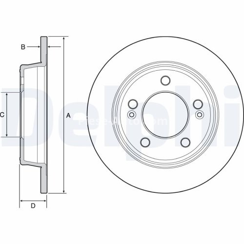 Set discuri frână DELPHI (2 buc.) spate, pentru: HYUNDAI CRETA, ELANTRA V, ELANTRA VI, GRANDEUR, I30, KONA, KONA/SUV, SONATA V, SONATA VI, VELOSTER; KIA CEE'D 1.0-3.3 01.05-