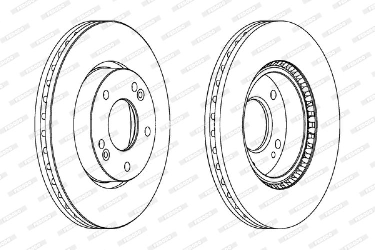 Set discuri frână FERODO (2 buc.) față, se potrivește: HYUNDAI COUPE II, I30, SONATA V, SONATA VI, TIBURON, TUCSON; KIA CEE'D, MAGENTIS II, SPORTAGE II, SPORTAGE III 1.4-3.3 01.01-