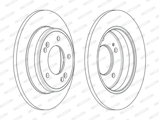 Set discuri frână FERODO (2 buc.) spate, se potrivește: HYUNDAI CRETA, ELANTRA V, ELANTRA VI, I30, KONA, KONA/SUV, VELOSTER; KIA CEE'D, CERATO III, PRO CEE'D, SELTOS, SOUL II 1.0-2.0 09.10-