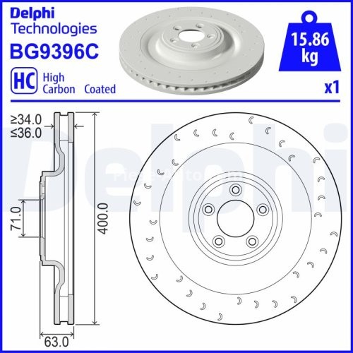 Disc frână DELPHI ,față, dreapta, pentru: JAGUAR XK II 3.6/4.2/5.0 03.06-07.14