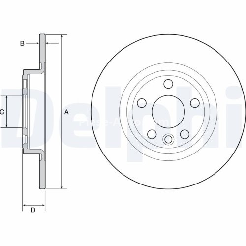 Set discuri frână DELPHI (2 buc.) spate, pentru: JAGUAR E-PACE; LAND ROVER DISCOVERY SPORT 2.0-2.2D 09.14-