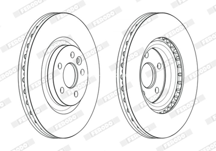 Disc frână FERODO, față, se potrivește: JAGUAR E-PACE; LAND ROVER DISCOVERY SPORT, RANGE ROVER EVOQUE 2.0/2.0D/2.2D 06.11-