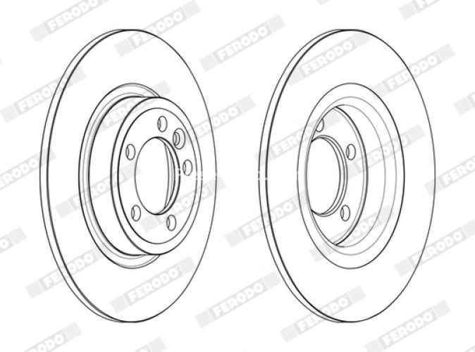 Set discuri frână FERODO (2 buc.) spate, se potrivește: JAGUAR E-PACE; LAND ROVER DISCOVERY SPORT 2.0/2.0D/2.2D 09.14-