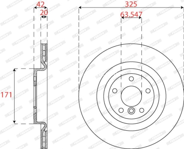 Set discuri frână FERODO (2 buc.) spate, se potrivește: JAGUAR F-PACE, I-PACE, XE, XF II, XF SPORTBRAKE; LAND ROVER DISCOVERY SPORT, RANGE ROVER VELAR 1.5H-Electric 09.14-