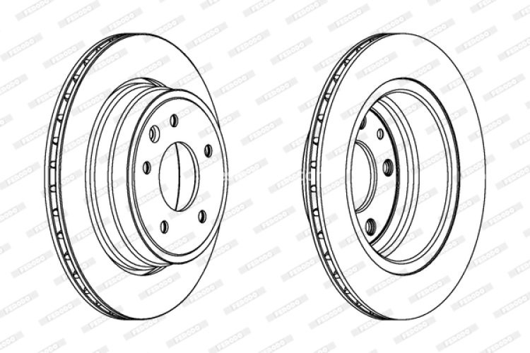 Set discuri frână FERODO (2 buc.) spate, se potrivește: JAGUAR XJ, XK 8, XK II 3.2-5.0 09.94-07.14