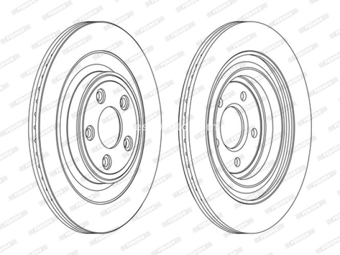 Set discuri frână FERODO (2 buc.) spate, se potrivește: JAGUAR S-TYPE II, XF I, XF SPORTBRAKE, XJ, XJSC, XK 8, XK II 2.0-6.0 03.93-