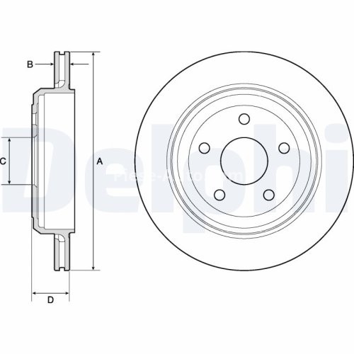 Set discuri frână DELPHI (2 buc.) spate, pentru: JEEP GRAND CHEROKEE, GRAND CHEROKEE IV 3.0D-6.4 11.10-