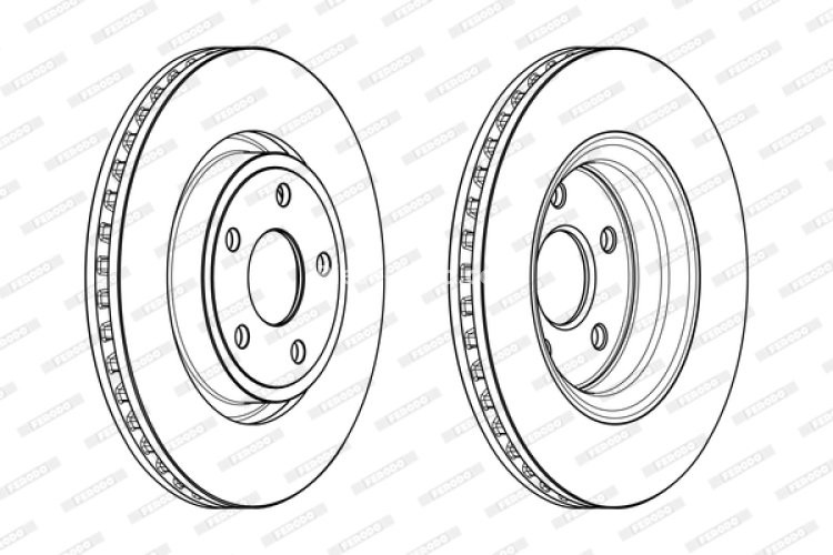 Disc frână FERODO, față, se potrivește: JEEP GRAND CHEROKEE, GRAND CHEROKEE IV 3.0D-6.4 11.10-