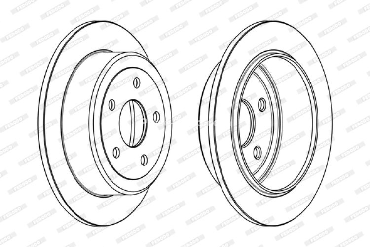 Set discuri frână FERODO (2 buc.) spate, se potrivește: JEEP WRANGLER III 2.8D/3.6/3.8 04.07-