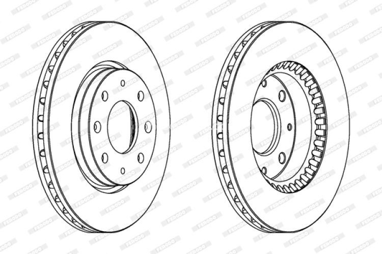 Set discuri frână FERODO (2 buc.) față, se potrivește: KIA CERATO I 1.5D-2.0D 03.04-12.09