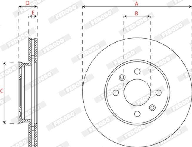 Set discuri frână FERODO (2 buc.) față, se potrivește: KIA PICANTO III 1.0/1.2 03.17-