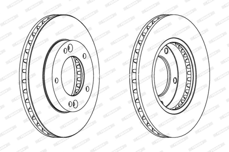 Set discuri frână FERODO (2 buc.) față, se potrivește: KIA SORENTO I 2.4-3.5 08.02-12.11