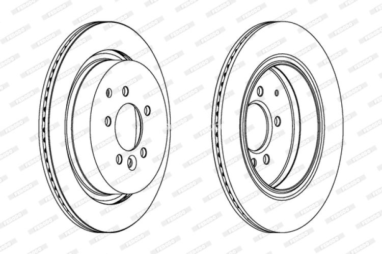 Set discuri frână FERODO (2 buc.) spate, se potrivește: KIA CARENS II, CARENS III 1.6-2.0LPG 11.05-