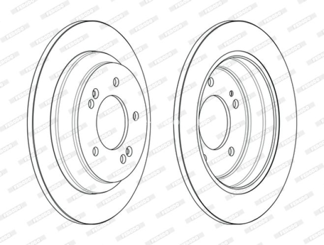 Set discuri frână FERODO (2 buc.) spate, se potrivește: KIA CARENS IV 1.6/1.7D/2.0 03.13-