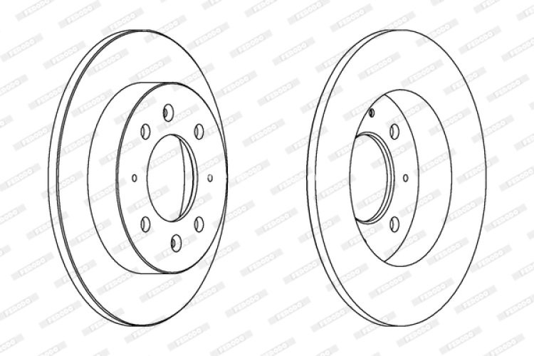 Set discuri frână FERODO (2 buc.) spate, se potrivește: KIA CERATO I 1.5D-2.0D 03.04-12.09