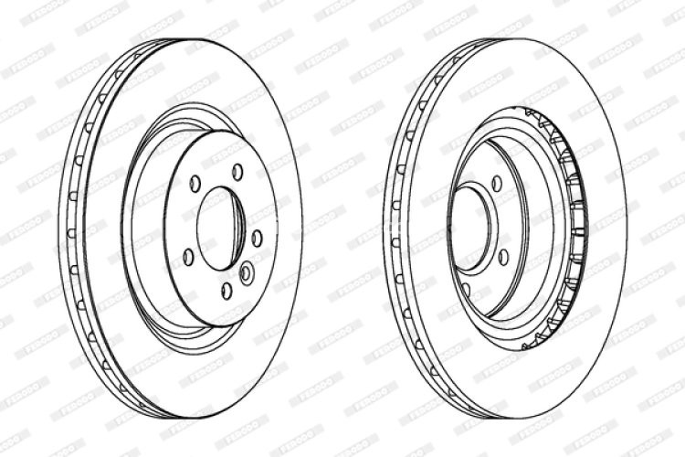 Disc frână FERODO, față, se potrivește: LAND ROVER DISCOVERY IV, RANGE ROVER SPORT I 2.7D-5.0 02.05-12.18