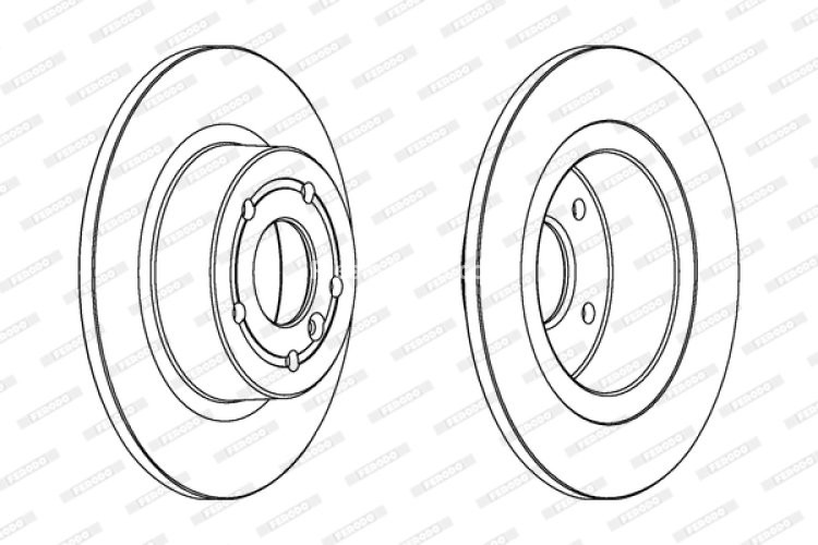 Disc frână FERODO, spate, se potrivește: LAND ROVER DISCOVERY II, RANGE ROVER II, RANGE ROVER III 2.5D-4.6 07.94-08.12
