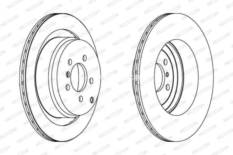 Disc frână FERODO, spate, se potrivește: LAND ROVER RANGE ROVER III 3.0D-4.4 03.02-08.12