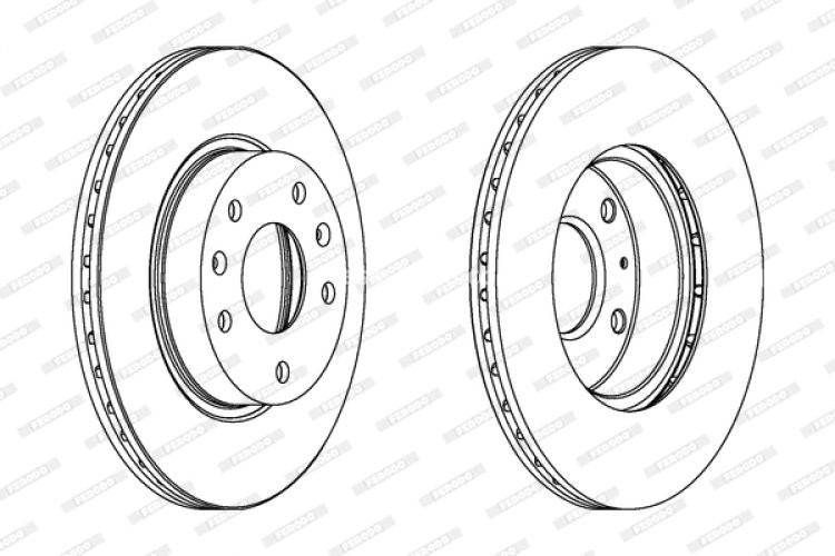Set discuri frână FERODO (2 buc.) față, se potrivește: LAND ROVER FREELANDER I 1.8/2.0D/2.5 02.98-10.06