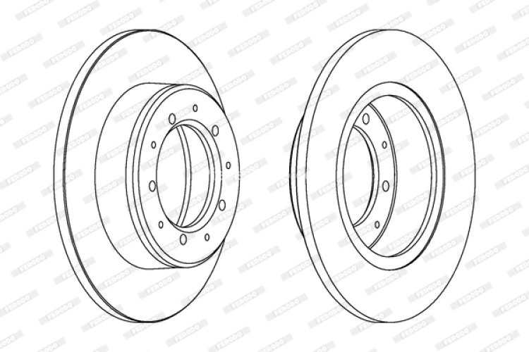Set discuri frână FERODO (2 buc.) spate, se potrivește: LAND ROVER 110/127, 90 I, DEFENDER, DISCOVERY I, RANGE ROVER I 2.2D-4.3 07.70-02.16