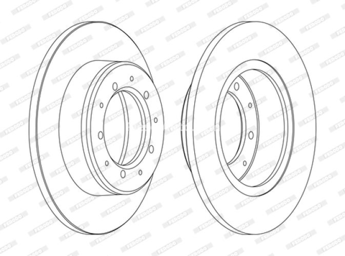 Set discuri frână FERODO (2 buc.) spate, se potrivește: LAND ROVER 110/127, 90 I, DEFENDER, DISCOVERY I, RANGE ROVER I 2.2D-4.3 07.70-02.16